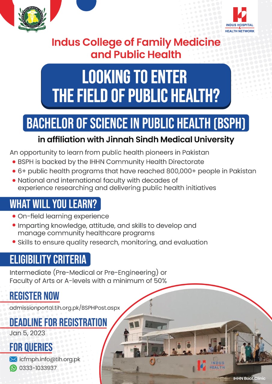 NTS Indus College of Family Medicine and Public Health Admission 2024 Registration Online Last Date Test Eligibility Criteria