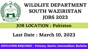 ETEA Wildlife South Waziristan Jobs 2024 Apply Online